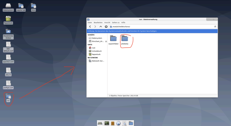xfce4 Desktop nach der openFOAM Installation mit run Verzeichnis 